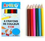 Lot de 12 Boite De 6 Crayons De Couleur 9 Cm